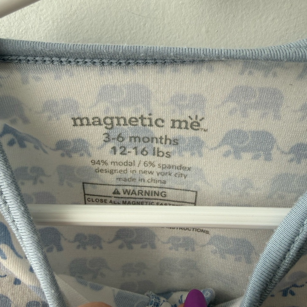 Magnetic Me Dancing Elephants Modal Onesie 3-6 - Picture 3 of 4